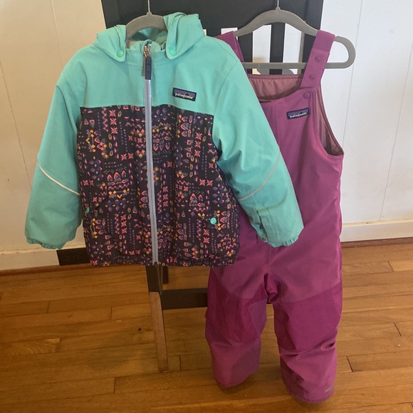Patagonia Other - Patagonia Kids Jacket and Snow Bib Set - Teal and Purple